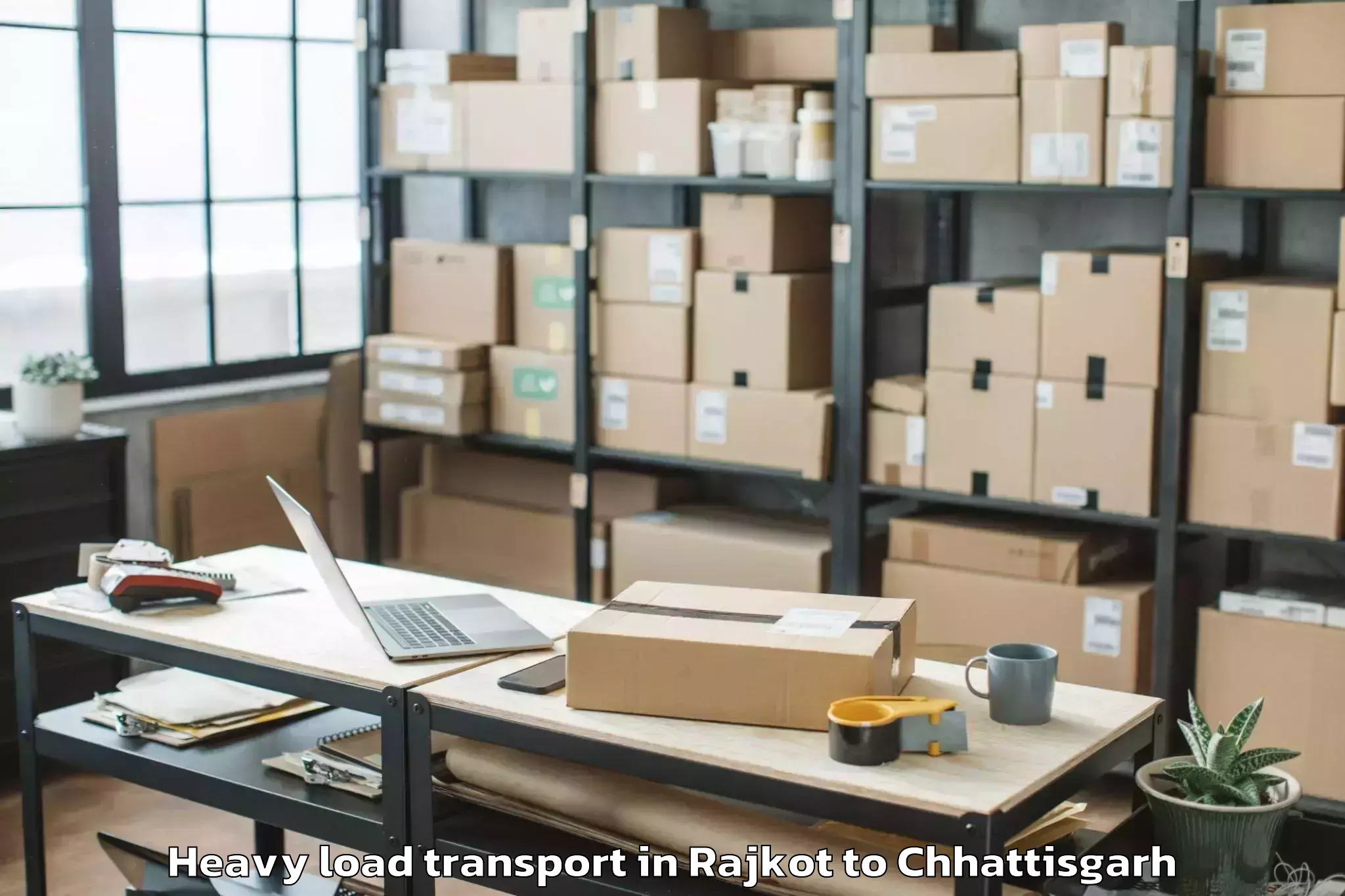 Book Rajkot to Ramanujganj Heavy Load Transport Online